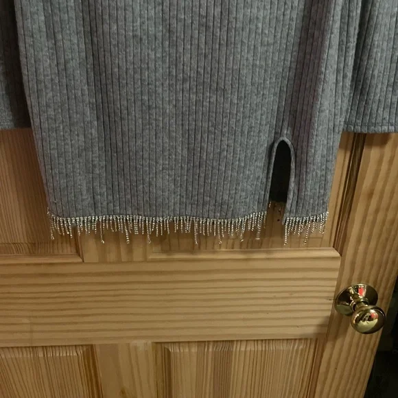 Zara dress mini jewel rhinestone party ribbed sweater turtleneck - Picture 4 of 6